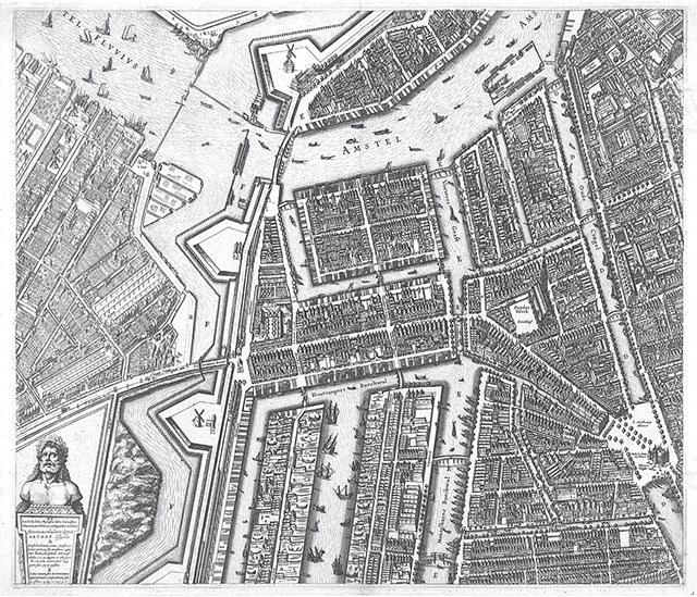 Kaart van Amsterdam door Balthasar